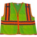 Petra Roc Inc Petra Roc Two Tone DOT Surveyors Vest, ANSI Class 2, Solid Front Mesh Back, Lime/Orange, S/M LV2-FSMBCB2-S/M